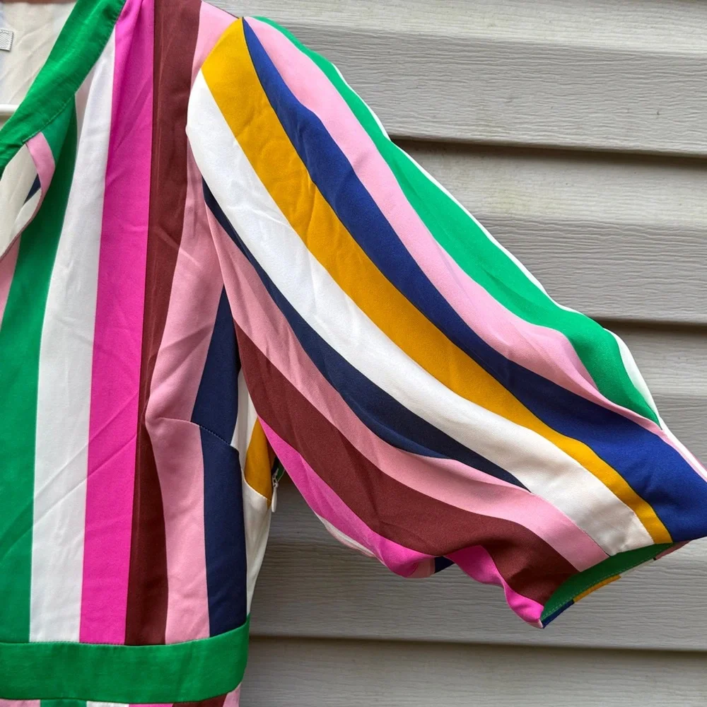 Boden | Mila Midi Colorblock Stripe Dress Necktie size 8 - Picture 3 of 9